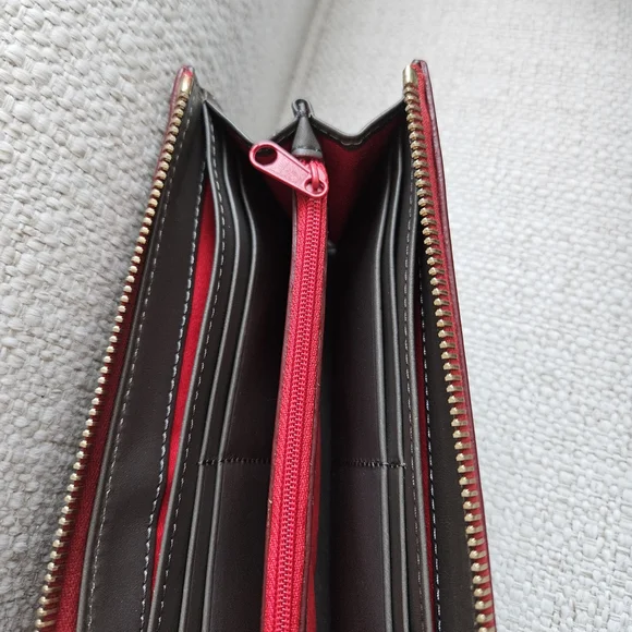 Dooney & Bourke Grey and Burgundy Women's Bag And Wallet - Picture 14 of 15